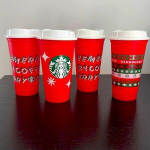 Reusable Starbucks Christmas Hot Cups with Lids